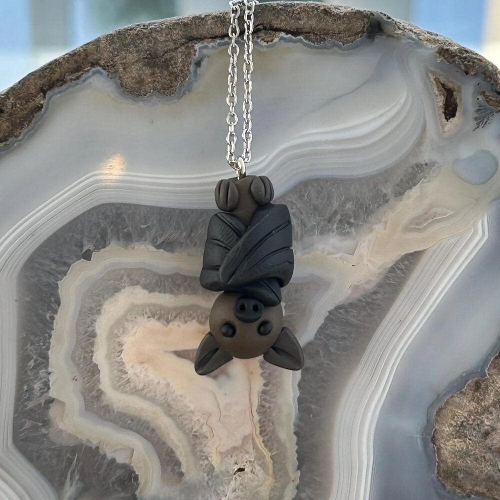 Bat Pendant Necklace - Halloween - Goth - Bats - Midnight Flight - Full Moon